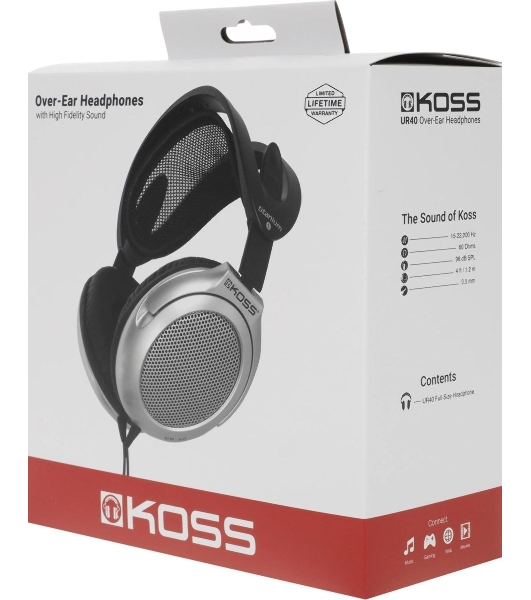 Проводные наушники Koss UR40 черный, полноразмерные, Jack 3.5 мм, складная конструкция