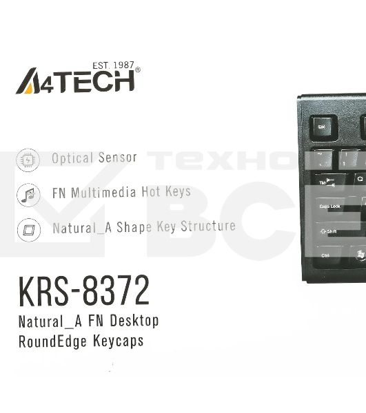 Комплект клавиатура+мышь A4Tech KRS-8372 проводной, USB, 1200 DPI, чёрный