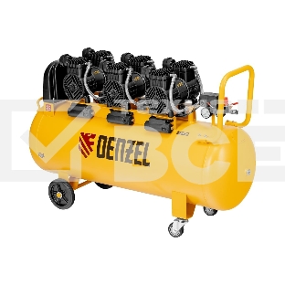 Компрессор безмасл. малошумн. DLP-4500/150, 4,5 кВт, 3х1,5 кВт,150 л, 2850 об/мин,750 л/мин Denzel