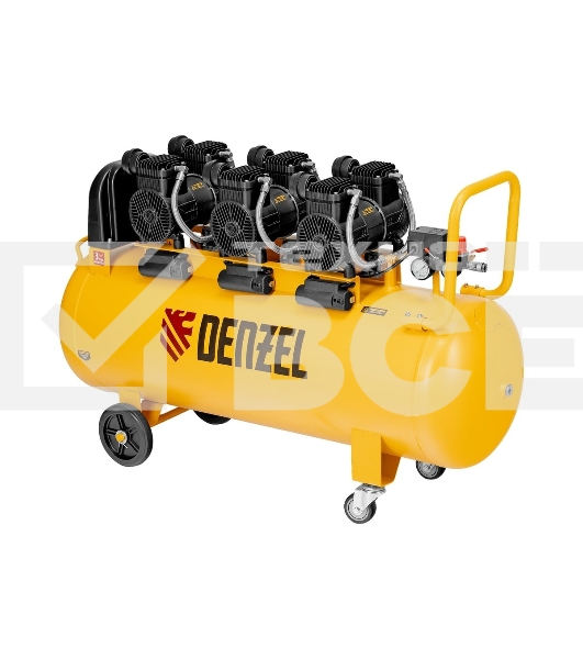 Компрессор безмасл. малошумн. DLP-4500/150, 4,5 кВт, 3х1,5 кВт,150 л, 2850 об/мин,750 л/мин Denzel