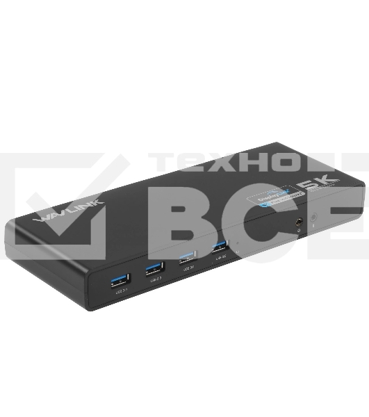 USB-концентратор Docking Station WAVLINK USB-C&USB3.0 Ultra 5K(Dual 4K) Universal Include 20V/2.5A Power Adaper/6xUSB3.0/2xDP 4K 60HZ/2xHDMI 4K 60HZ/1xGigabit LAN/1xAudio In/Out/Not Support Power Delivery