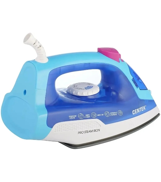 Утюг Centek CT-2348 синий/белый, 1600 Вт, 20 г/мин, 80 г/мин, 200 мл