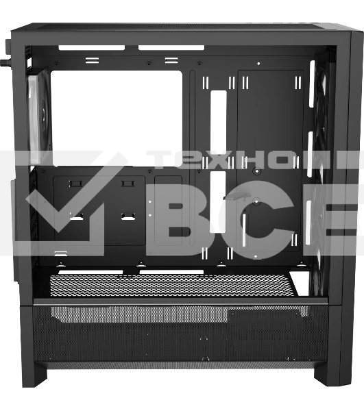 Корпус Ocypus Delta C70 BK ARGB, Midi-Tower, чёрный, 4 x 120 мм