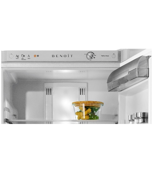 Холодильник BENOIT-344 серебристый металлопласт, с системой онлайн мониторинга двухкамерный 220/124л морозилка снизу, No Frost