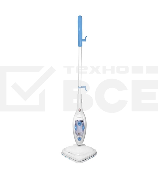 Паровая швабра Blackton Bt SM1114 White-blue, Мощность 1300 Вт, 2 в 1. Вертикальная и компактная, Резервуар для воды 300 мл, Время неприрывной работы до 20 минут, Быстрая и эффективная очистка всех типов полового покрытия: паркет, линолеум, плитка, Уничто