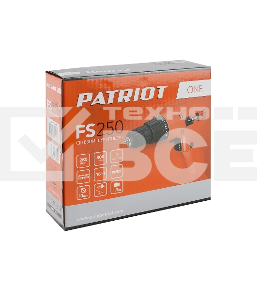 Дрель-шуруповерт Patriot FS 250 The One, Сетевая, 300 Вт