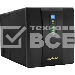 Источник бесперебойного питания ExeGate SpecialPro UNB-1500.LED.AVR.EURO.RJ <1500VA/950W, LED, AVR, 4 евророзетки, RJ45/11, Black>