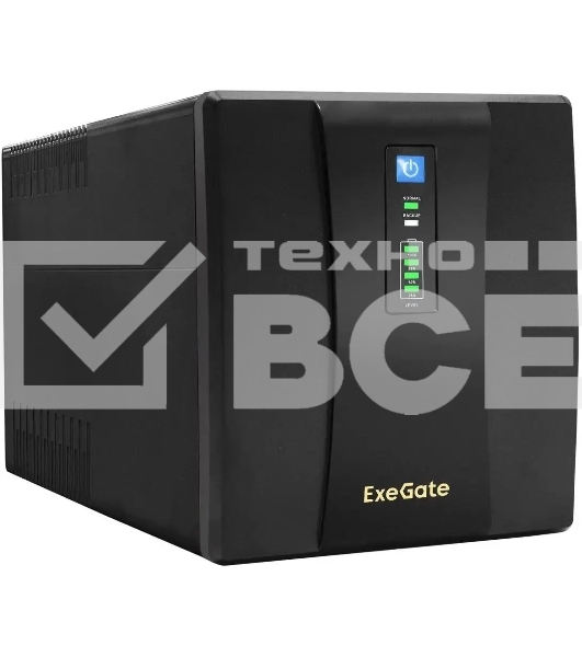 Источник бесперебойного питания ExeGate SpecialPro UNB-1500.LED.AVR.EURO.RJ <1500VA/950W, LED, AVR, 4 евророзетки, RJ45/11, Black>