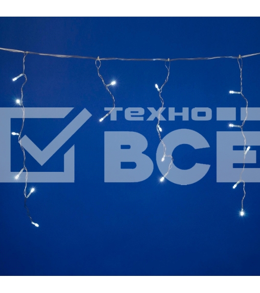 Гирлянда Бахрома светодиодная с контроллером 1,8 м 48 светодиодов ULD-B1805-048/DTA белый IP20  белый свет Провод прозрачный