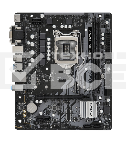 Материнская плата ASRock H510M-HDV/M.2 SE, LGA 1200, Intel H470, 2xDDR4, 4xSATA, 1xM.2, 1xPCIe 4.0 x16, 1xPCIe x1, 1xDVI-D, 1xHDMI, 1xVGA, 1x 1Gb LAN, 2xUSB 2.0, 4xUSB 3.2 Gen 1, 3x3.5 мм, 7.1, mATX