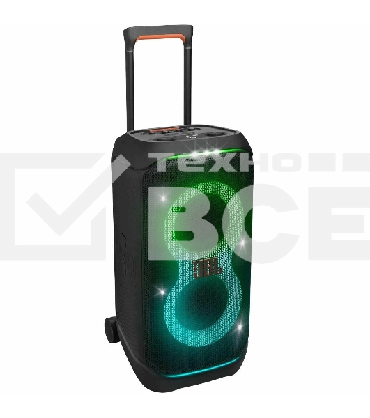 Портативная акустика JBL PartyBox Stage 320 /240 Вт/4жинамика/Bluetooth 5.3/USB/3.5 мм/влагозащита IPX4/подсветка/до 18ч.работы/черный (JBLPBSTAGE320EP)