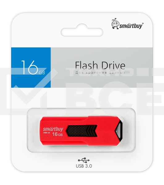 Флешка USB 16Gb USB USB 3.0 Smartbuy STREAM красный (SB16 GbST-R3)