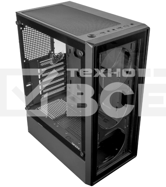 Компьютерный корпус Ginzzu CL125 ATX передняя панель Стекло