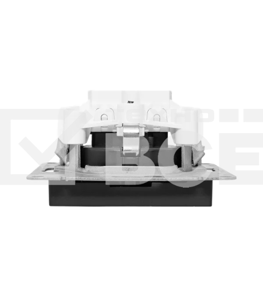 Механизм розетки EKF UP1-SOB-111 16А, с заземлением, со шторками, черный Эпика