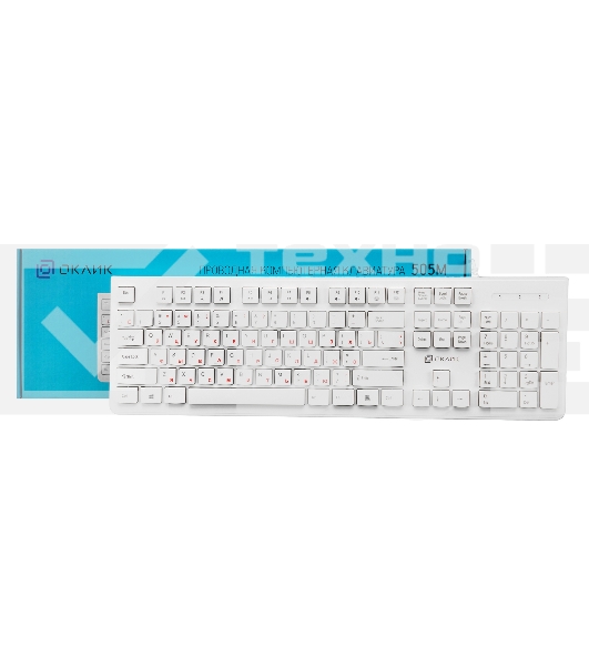 Клавиатура Oklick 505M белый USB slim