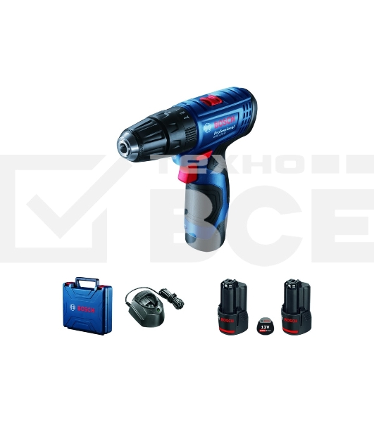 Аккумуляторный шуруповерт BOSCH  GSB 120 Li, кейс, 2x2.0 Ач
