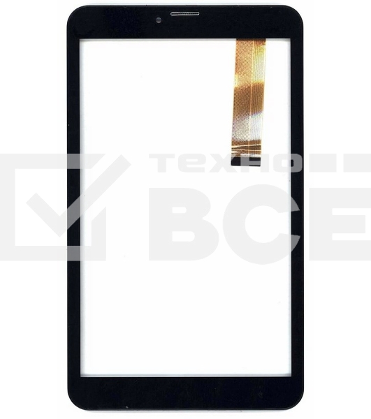 Сенсорное стекло (тачскрин) для Irbis TZ90, черное с рамкой