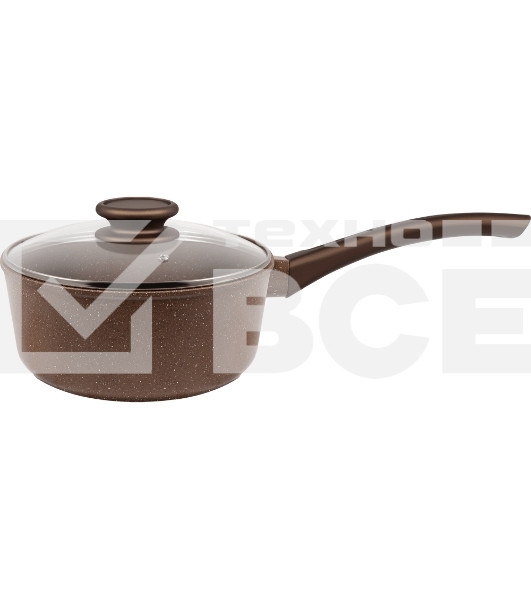 Ковш Maunfeld Carmel MF18CRM01SP из литого алюминия со стеклянной крышкой, 18 см, 1,6 л