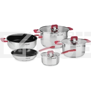 Набор 8 предметов Rondell RDS-1662, Кастрюли с/кр 20 см (3,0 л), 24 см (5,6 л), ковш с/кр 16 см (1,4 л), сотейник б/кр 2