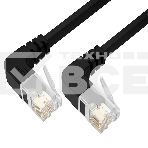 Патч-корд GCR PROF UTP медь кат.6, плоский, верхний/верхний угол, ethernet high speed 10 Гбит/с, RJ45, T568B, 0.5m, черный, фото 1