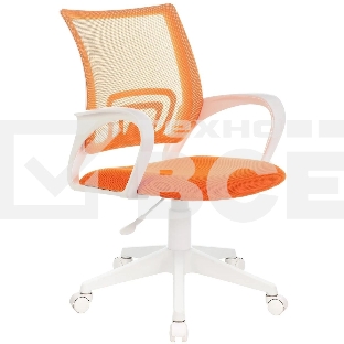 Кресло компьютерное Бюрократ CH-W695NLT TW-38-3 TW-96-1 оранжевый, сетка/ткань, крестовина пластик, пластик белый
