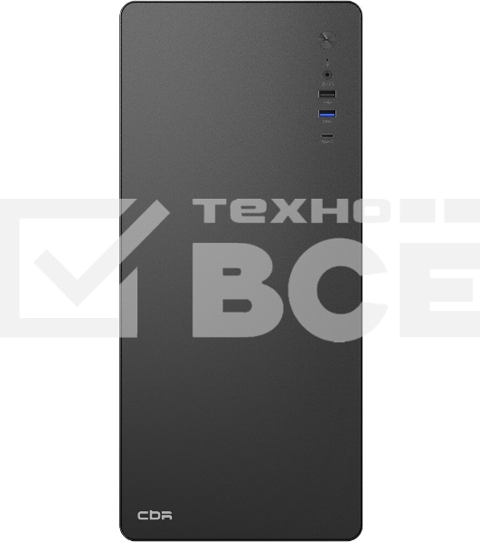 Компьютчерный корпус CBR ATX Miditower U500, без БП, 1хUSB 3.0 Type-C, 1хUSB 3.0, 1хUSB 2.0, HD Audio+Mic, черный [PCC-ATX-U500-WPSU