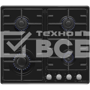 Газовая варочная панель Maunfeld EGHE.64.3STS-EB/G, 4 конфорки, эмалированная сталь, черный
