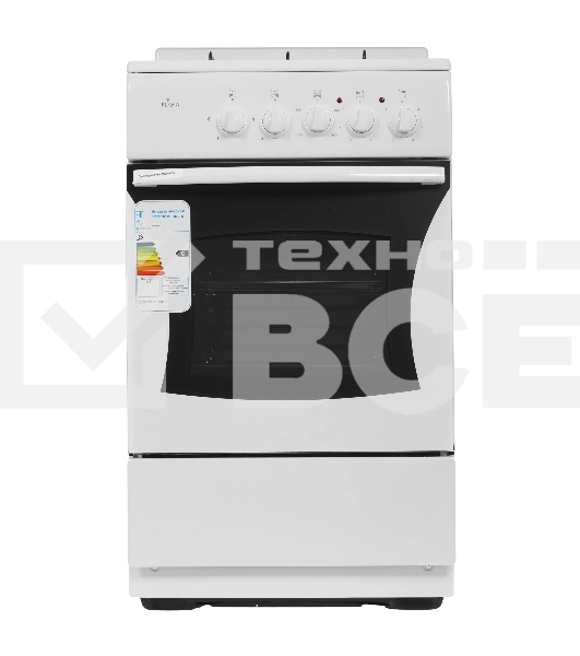 Плита комбинированная Flama RK 2201 W белый, конфорок 2 газовых и 2 электрических, духовка 50 л, 50 см x 85 см x 54 см