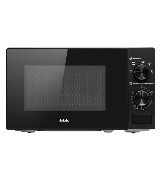 Микроволновая печь BBK 20MWS-762M/B черный, 20 л, 700 Вт, переключатели - поворотный механизм