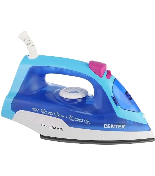 Утюг Centek CT-2348 синий/белый, 1600 Вт, 20 г/мин, 80 г/мин, 200 мл