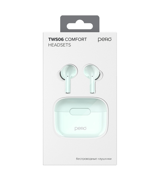 Беспроводные наушники PERO TWS06 COMFORT Light green