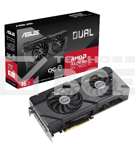 Видеокарта Asus DUAL-RX7800XT-O16G RX7800XT,HDMI*1,DP*3,16G,D6