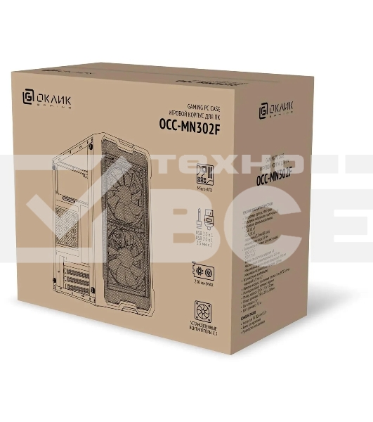 Корпус Оклик OCC-MN302F белый без БП mATX 1xUSB2.0 1xUSB3.0 audio