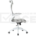 Кресло руководителя Бюрократ Sigma WH 1 серый, сетка/ткань, крестов. пластик, пластик белый, фото16