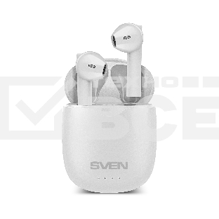Наушники беспроводные внутриканальные с микрофоном SVEN E-727BT белый Bluetooth