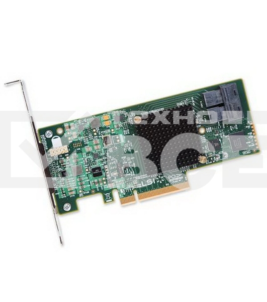 Адаптер HBA Broadcom 9300-8I SGL (LSI00344 / H5-25573-00 / H5-25573-00G) PCIe 3.0 x8 LP, SAS/SATA 12G HBA, 8port(2*int SFF8643), 3008 IOC, {5} (007080)