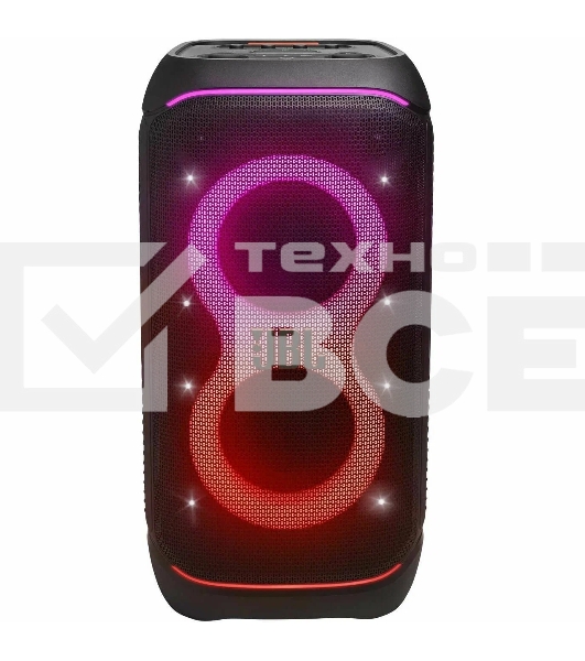 Портативная акустика JBL PartyBox Stage 320 /240 Вт/4жинамика/Bluetooth 5.3/USB/3.5 мм/влагозащита IPX4/подсветка/до 18ч.работы/черный (JBLPBSTAGE320EP)