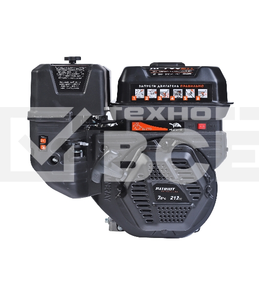 Двигатель PATRIOT XP 708 BH, Мощность 7,0 л.с.; 212 см³; 3600об/мин; бак 3,6л.; хвостовик 20 мм, шпонка; вес 15 кг.