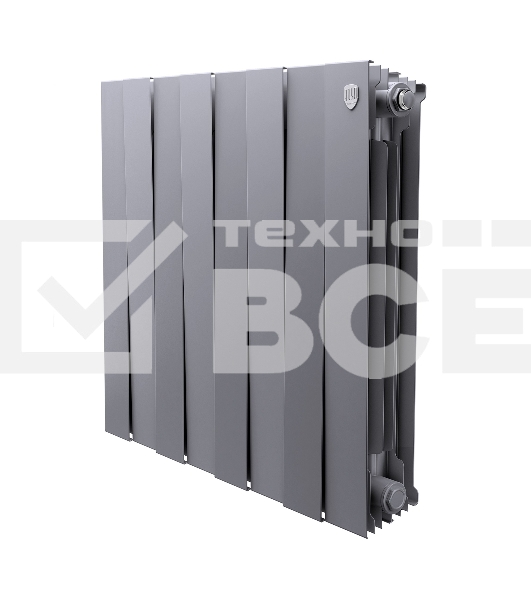 Радиатор биметаллический Royal Thermo PianoForte 500 серебристый - 8 секц.