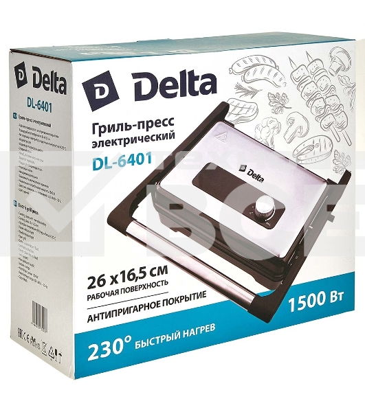 Гриль-пресс электрический DELTA DL-6401