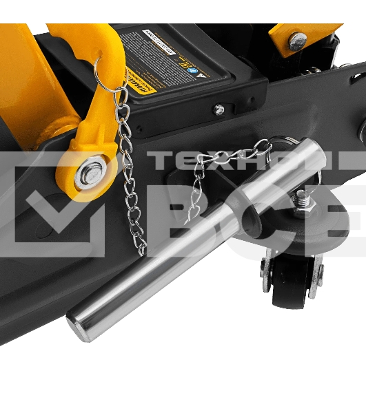 Домкрат гидравлический подкатной с фиксатором Denzel 2 т, 130-330 мм, в кейсе 51154