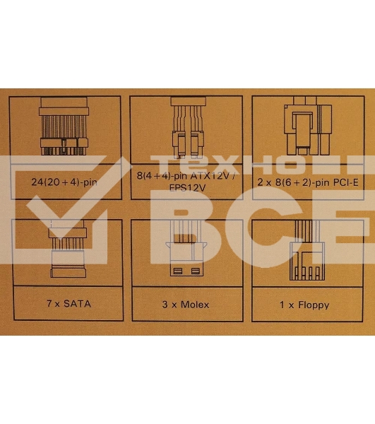 Блок питания Aerocool/Formula ATX 750W MONZA VL-750APB-85 80+ bronze (24+4+4pin) APFC 120мм fan 7xSATA RTL