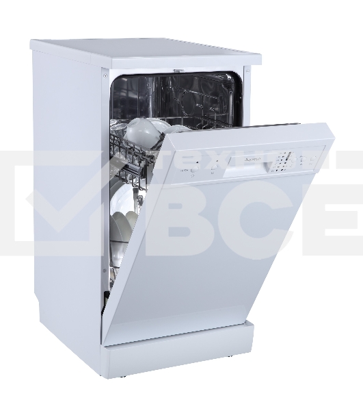 Отдельностоящая посудомоечная машина Бирюса DWF-409/6 W, 45 см, 9 комплектов, белая