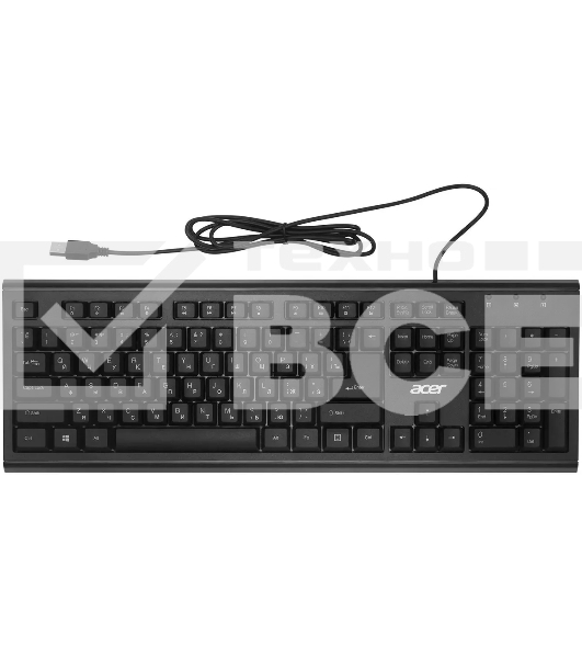 Клавиатура Acer OKW120 проводная, USB, черный