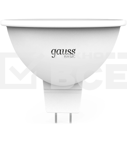 Лампа светодиодная Gauss Elementary 9Вт цок.:GU5.3 софит 12B св.свеч.теп.св./дневн. (упак.:10шт) (11519)