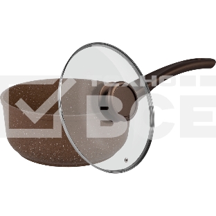 Ковш Maunfeld Carmel MF18CRM01SP из литого алюминия со стеклянной крышкой, 18 см, 1,6 л