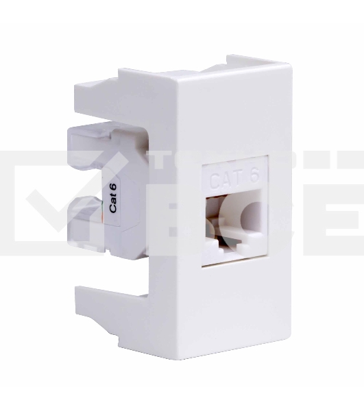 Розетка компьютерная DKC Viva 45058 RJ-45 кат.6, неэкранированная, 8P8C, Hyperline, Dual IDC, белая, 1 модуль