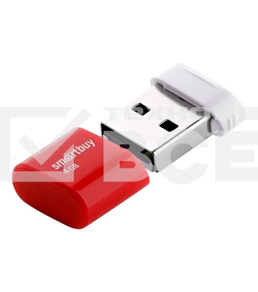 Флеш диск Smartbuy USB Drive 4Gb LARA Red (SB4GBLara-R)