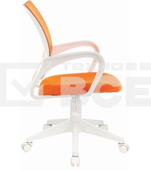 Кресло компьютерное Бюрократ CH-W695NLT TW-38-3 TW-96-1 оранжевый, сетка/ткань, крестовина пластик, пластик белый