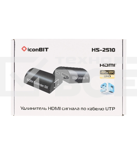 Удлинитель сигнала HDMI IconBIT HS-2510 поддержка 4К30, дистанция до 100 метров